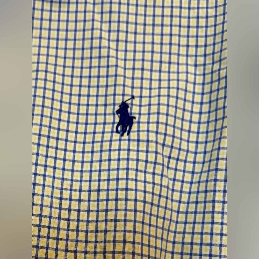 Ralph Lauren Classic Fit Men’s Shirt Blue Yellow White Plaid